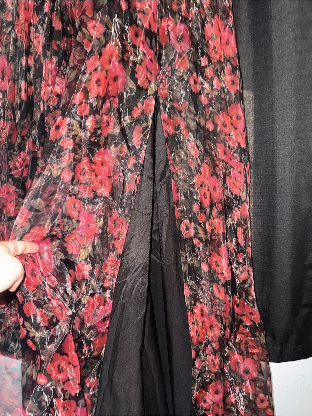 Lulu's Red and Black Floral Maxi Dress - Picture 2 of 4